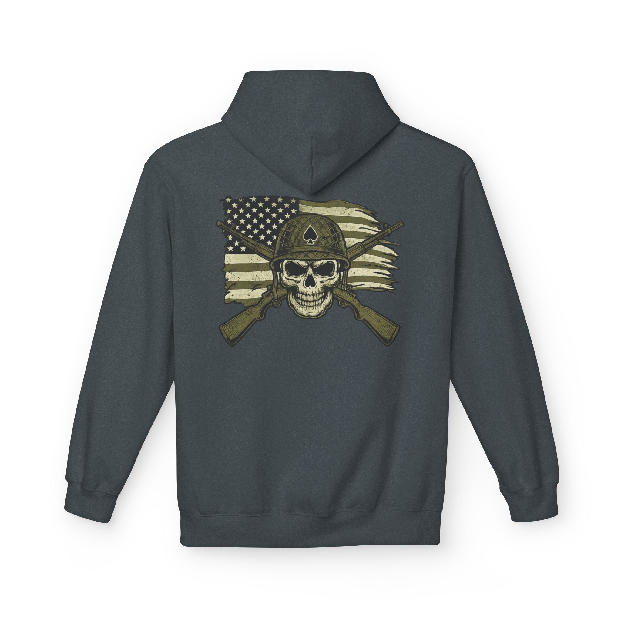 Skull & Cross Rifles American Flag Hoodie — Military Style Tactical Pullover