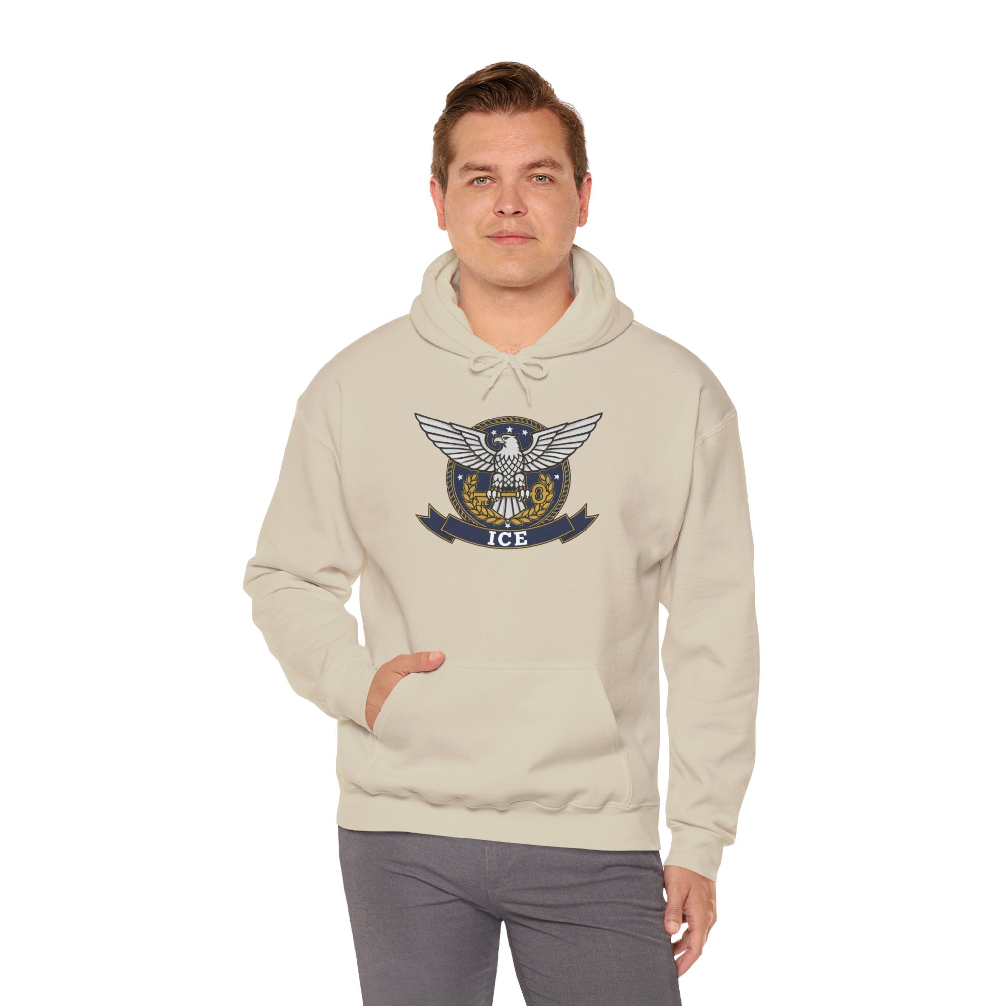 ICE Eagle Emblem Hoodie – Vintage Law Enforcement Crest Sweatshirt