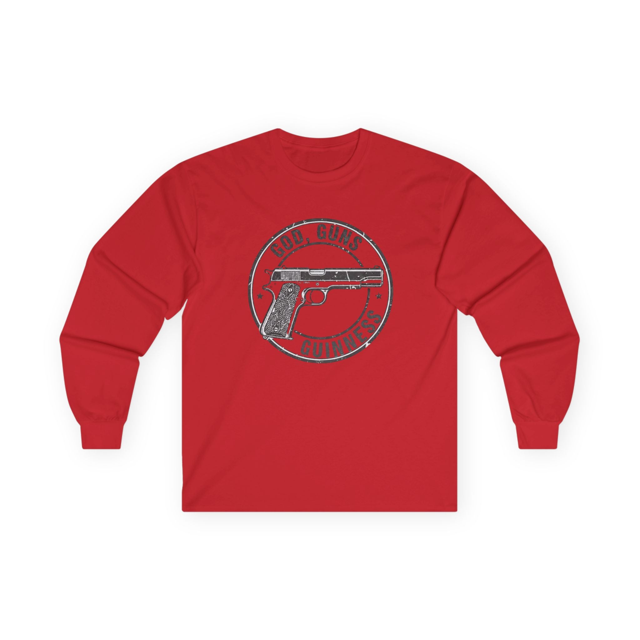 God Guns Guinness Graphic Long Sleeve Tee