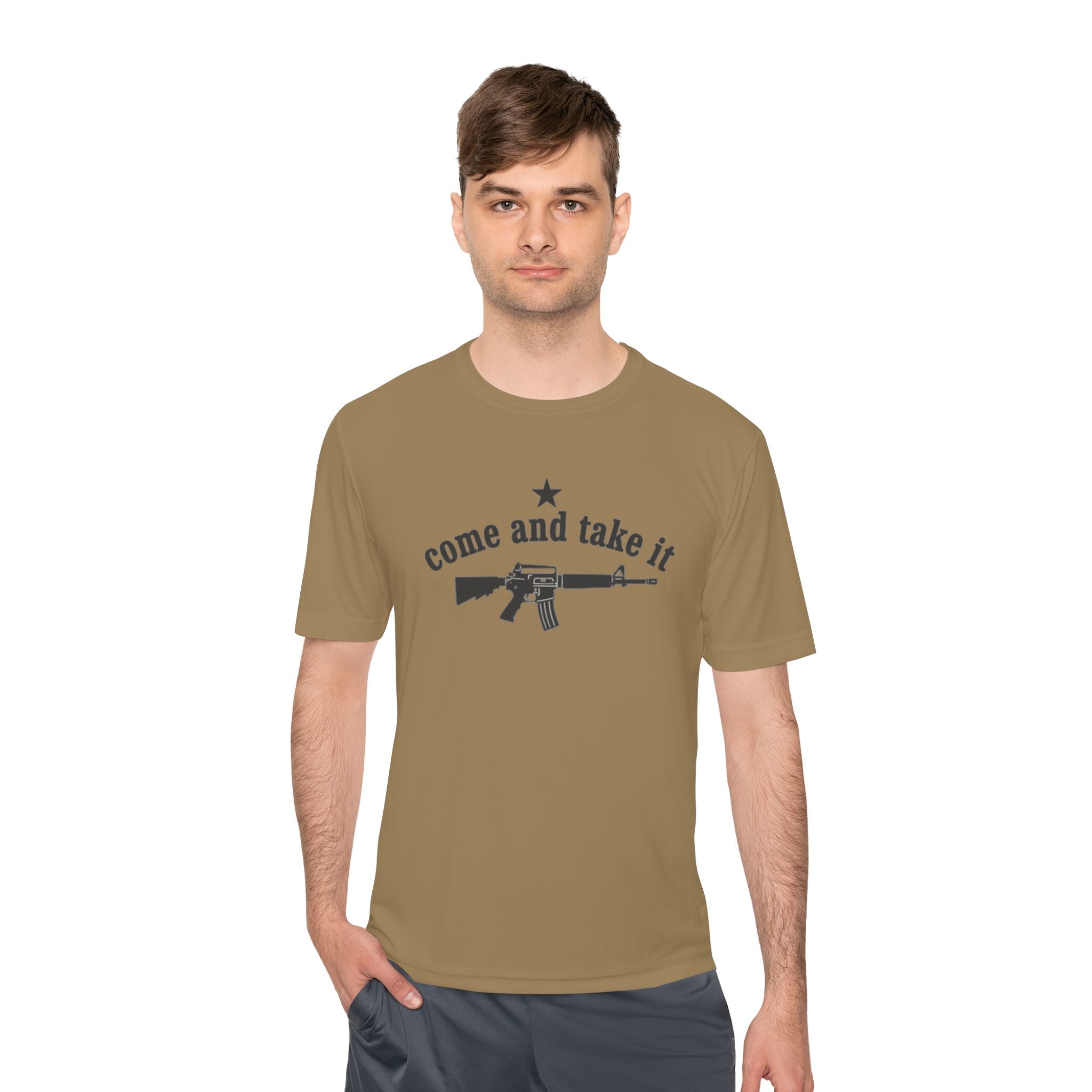 Come and Take It AR-15 Tee — Patriotic American Flag Moisture-Wicking Shirt