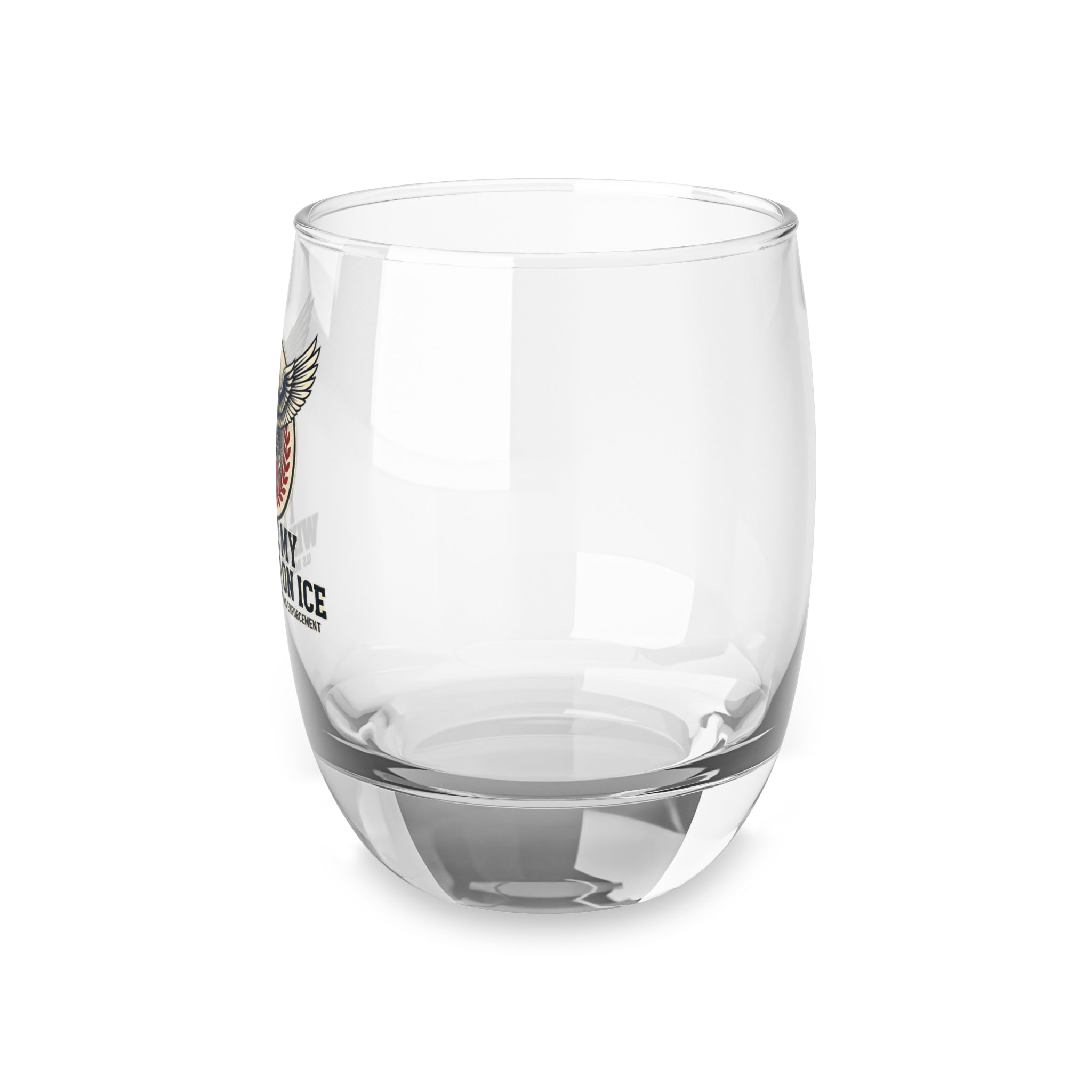 Whiskey Glass — "I Like My Whiskey On Ice" Eagle Shield Whiskey Glass | Law Enforcement Gift