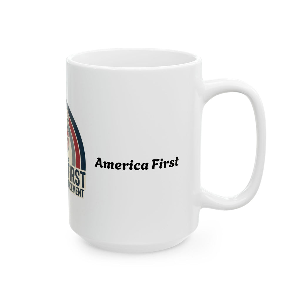 America First Immigration Enforcement Ceramic Mug — Patriotic Eagle Coffee Cup (11oz, 15oz)