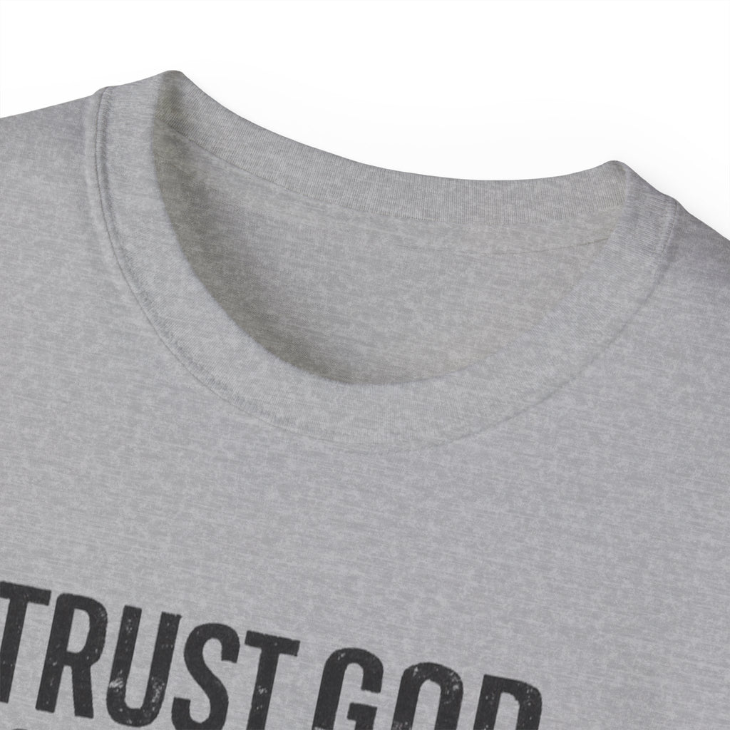 T-Shirt — "Trust God. Not Government." Patriotic American Flag Tee
