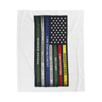 Velveteen Blanket — First Responder Thin Line Flag (Dispatchers, Firefighters, EMS, Police, Border Patrol)