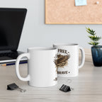 Patriotic Eagle Mug - "Land of the Free, Home of the Brave" Ceramic Coffee Cup (11oz/15oz)