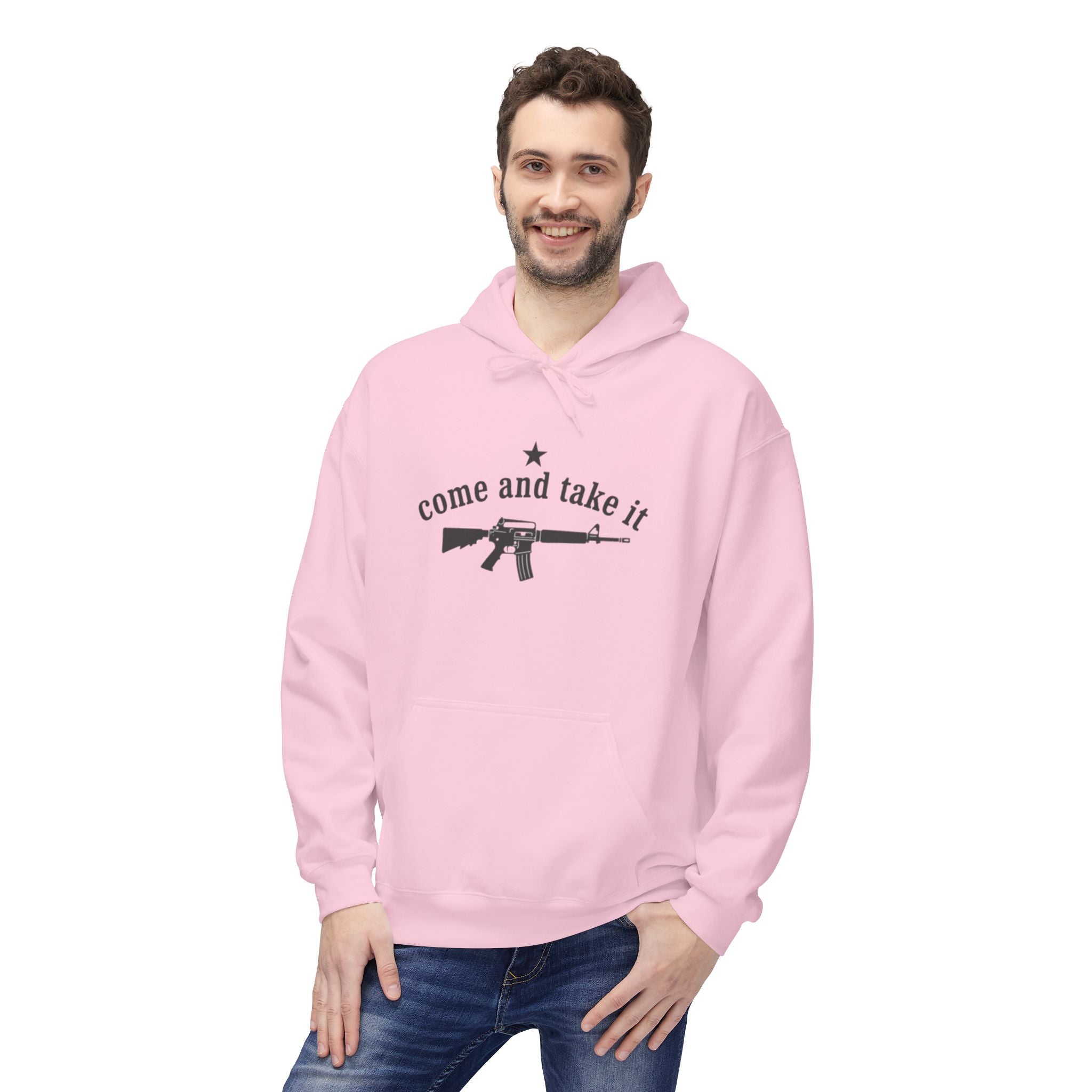 Patriotic "Come and Take It" Hoodie with American Flag - Pro-Second Amendment Pullover