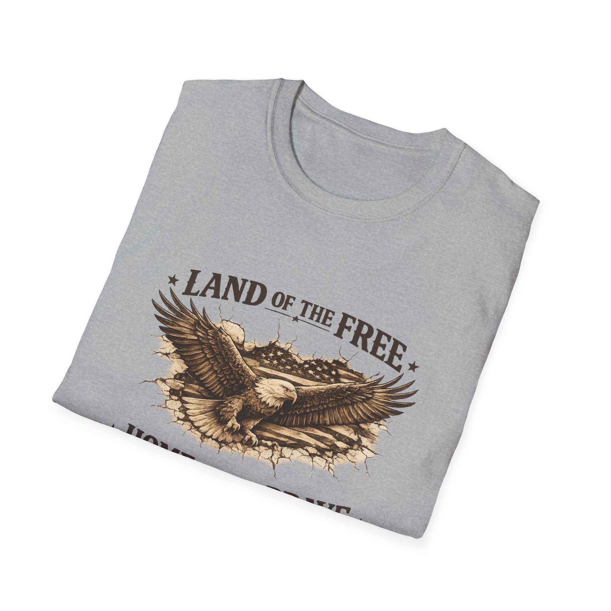 Patriotic Eagle T-Shirt — "Land of the Free, Home of the Brave"