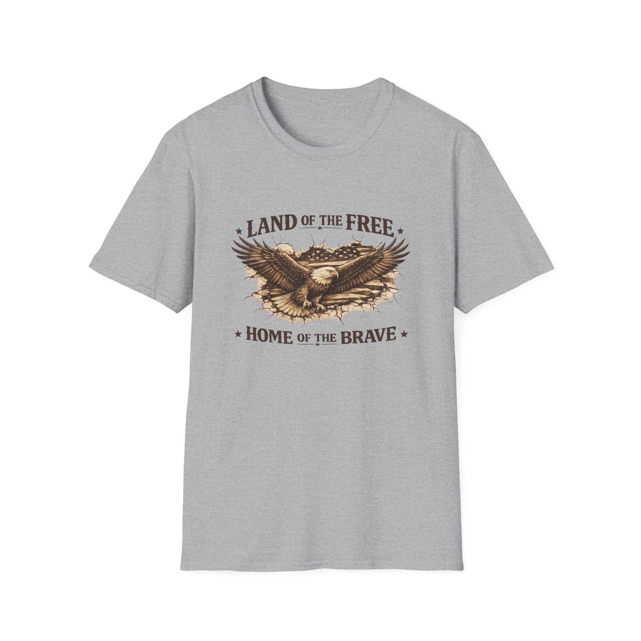 Patriotic Eagle T-Shirt — "Land of the Free, Home of the Brave"