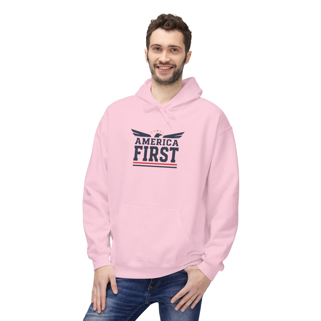 America First Hoodie — Patriotic Flag Eagle Graphic Pullover