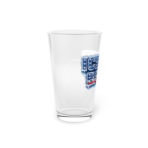 "Ice Ice Baby" Patriotic Pint Glass — American Flag Beer Glass 16 oz