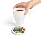 Vintage 'I Love Beer and Boobs 1973' Ceramic Coaster – Retro Bar & Man Cave Drink Mat