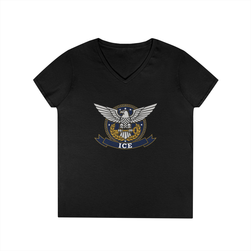 ICE Eagle Emblem Ladies' V-Neck T-Shirt