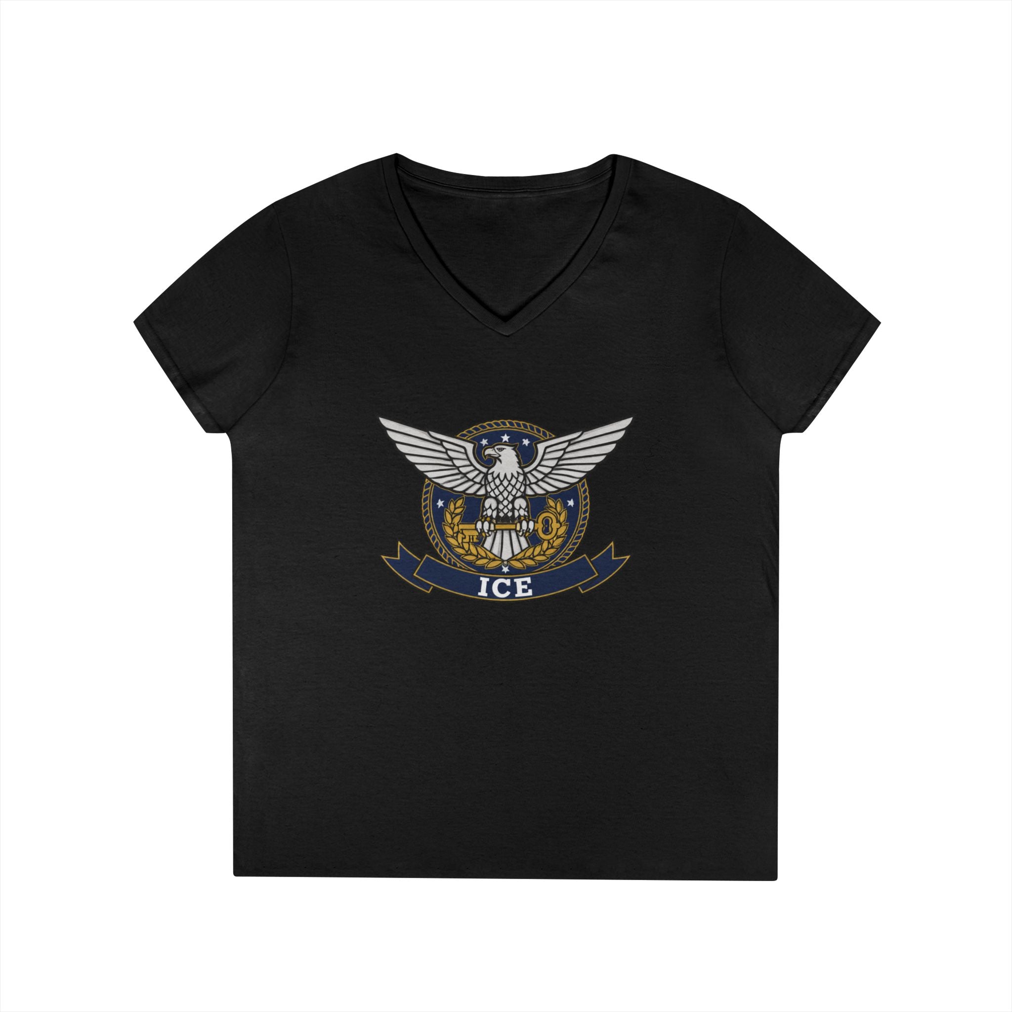 ICE Eagle Emblem Ladies' V-Neck T-Shirt