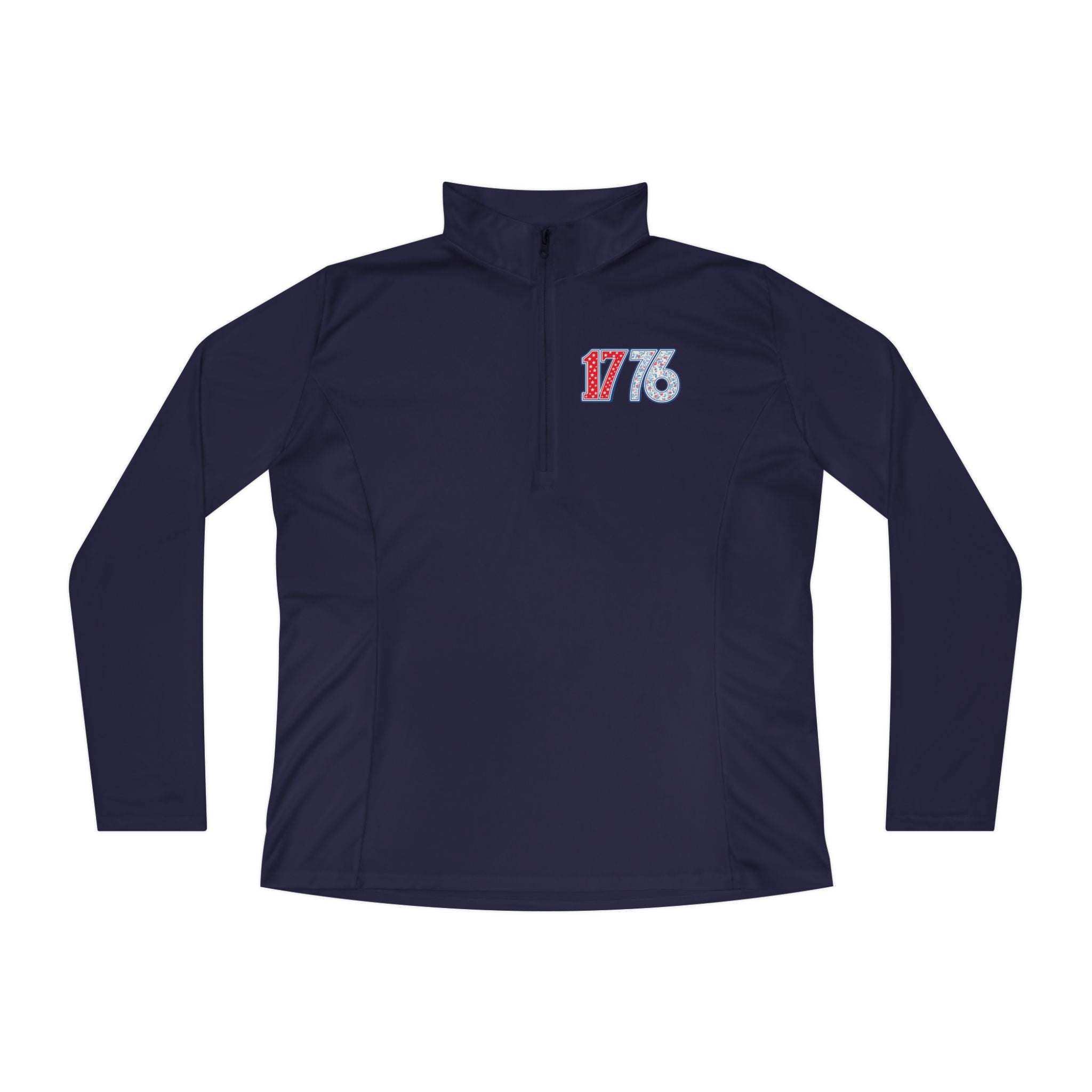 1776 Ladies Quarter-Zip Pullover — Women's Patriotic 4th of July Pullover