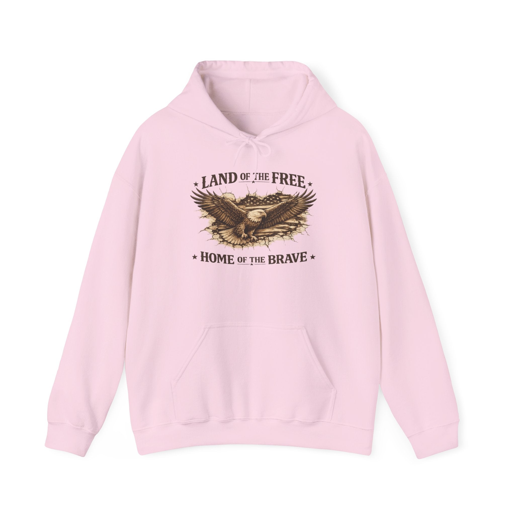 Patriotic Eagle Hoodie - "Land of the Free, Home of the Brave" Vintage American Sweatshirt