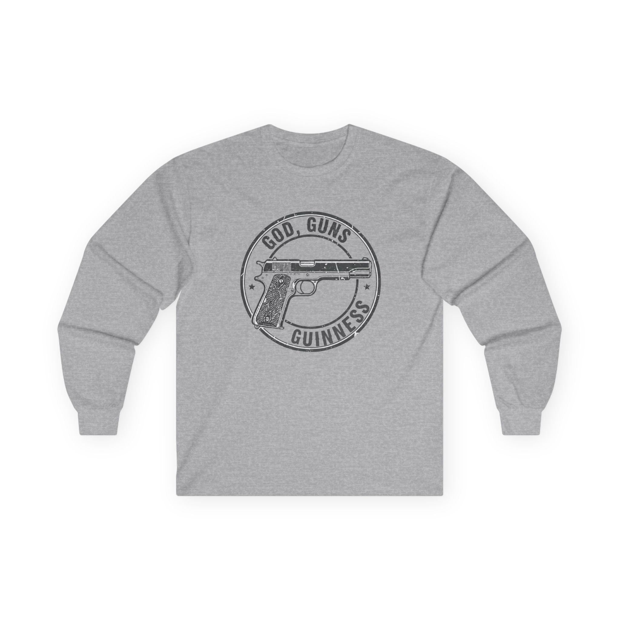 God Guns Guinness Graphic Long Sleeve Tee