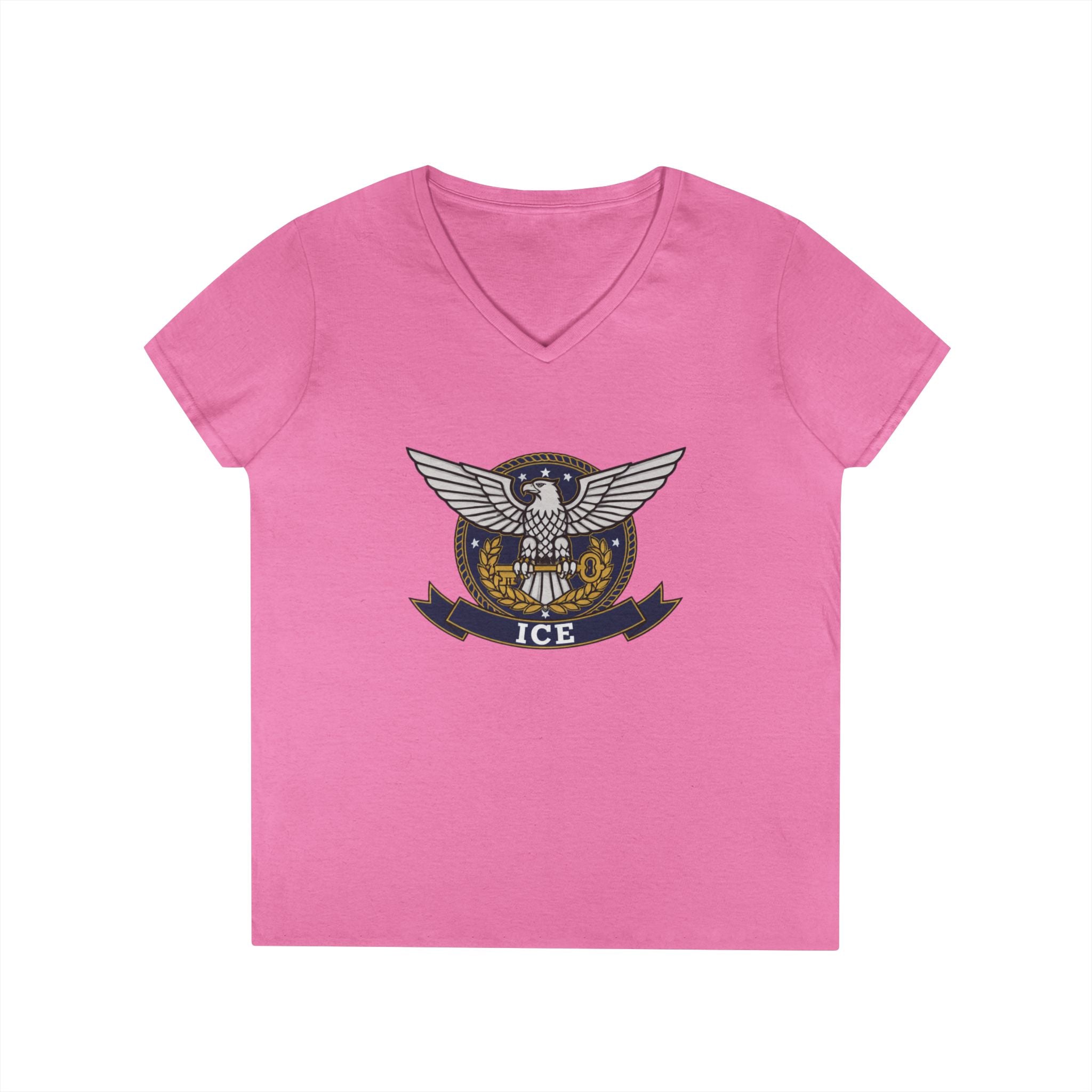 ICE Eagle Emblem Ladies' V-Neck T-Shirt