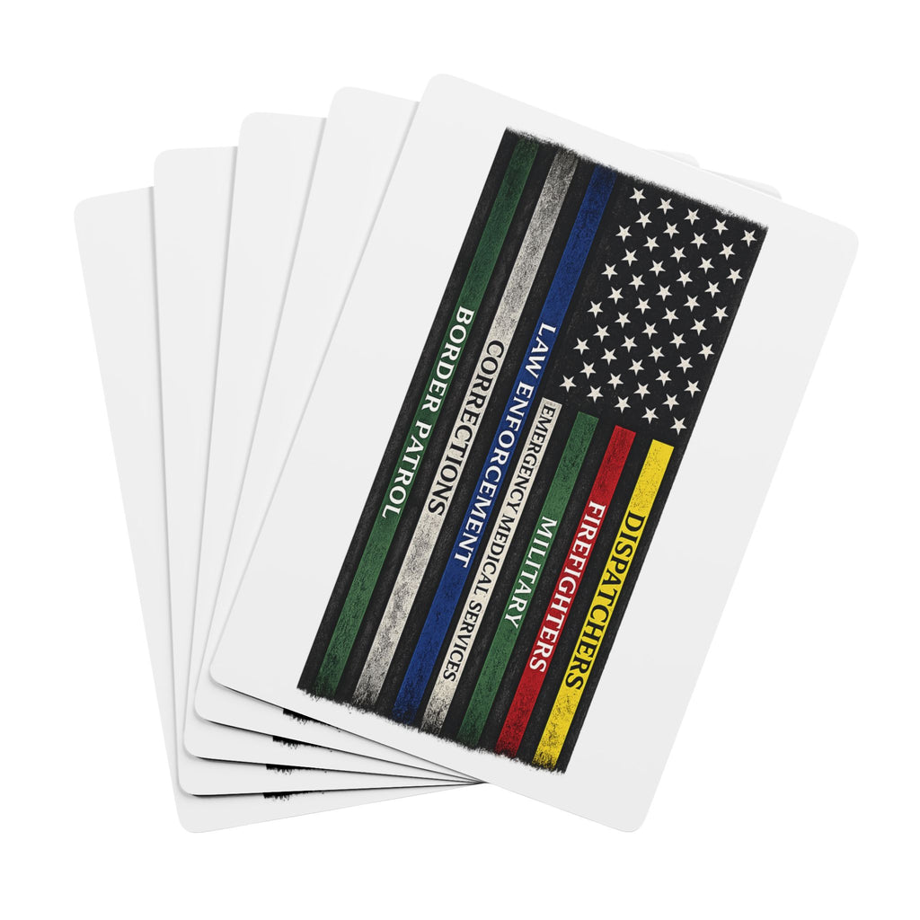 Thin Line Tribute Poker Playing Cards – First Responder Deck (Firefighters, EMT, Police, Border Patrol)
