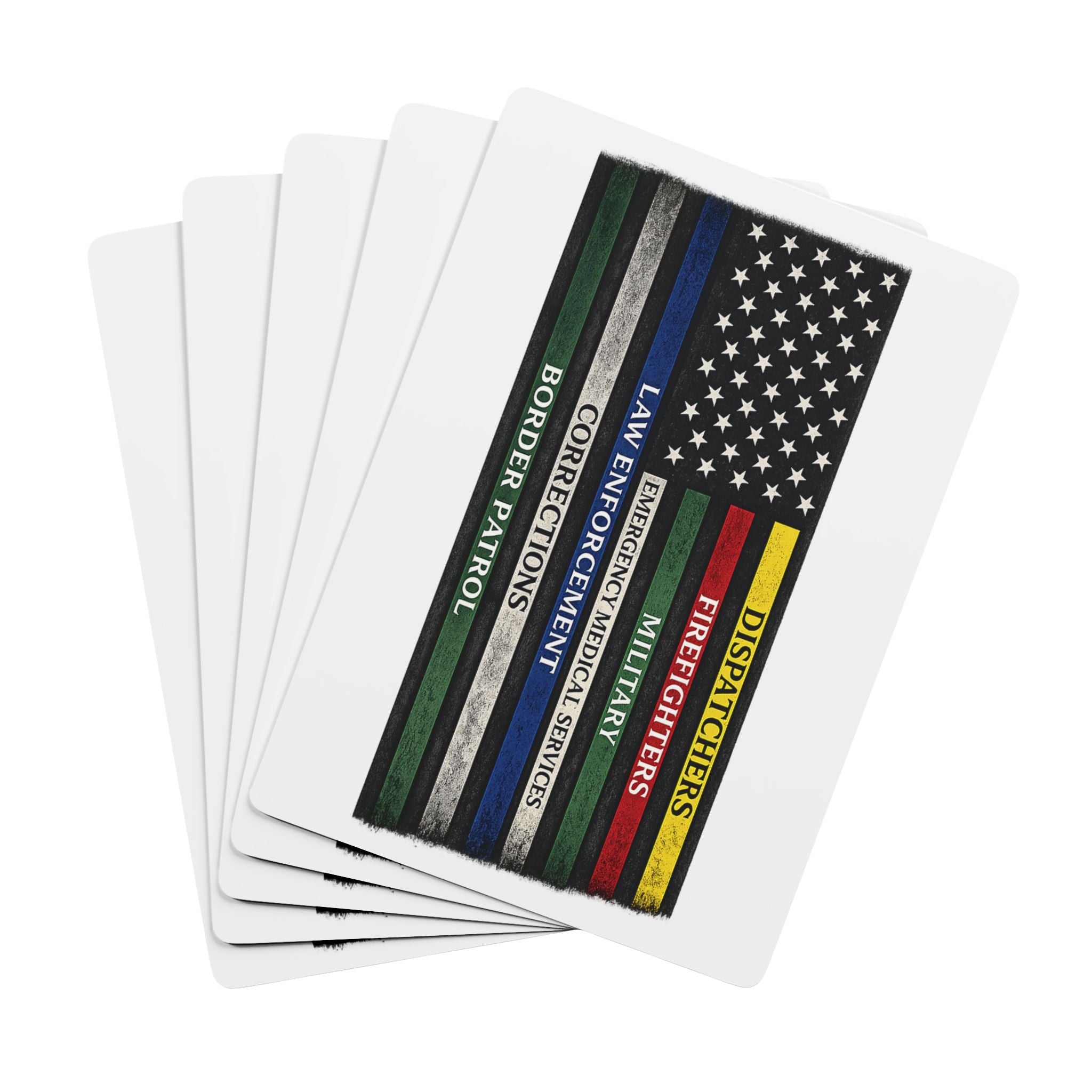 Thin Line Tribute Poker Playing Cards – First Responder Deck (Firefighters, EMT, Police, Border Patrol)