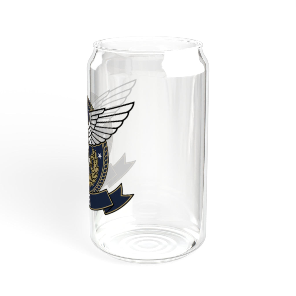 16oz Eagle Crest Sipper Glass with Bamboo Lid & Straw - Patriotic ICE Emblem