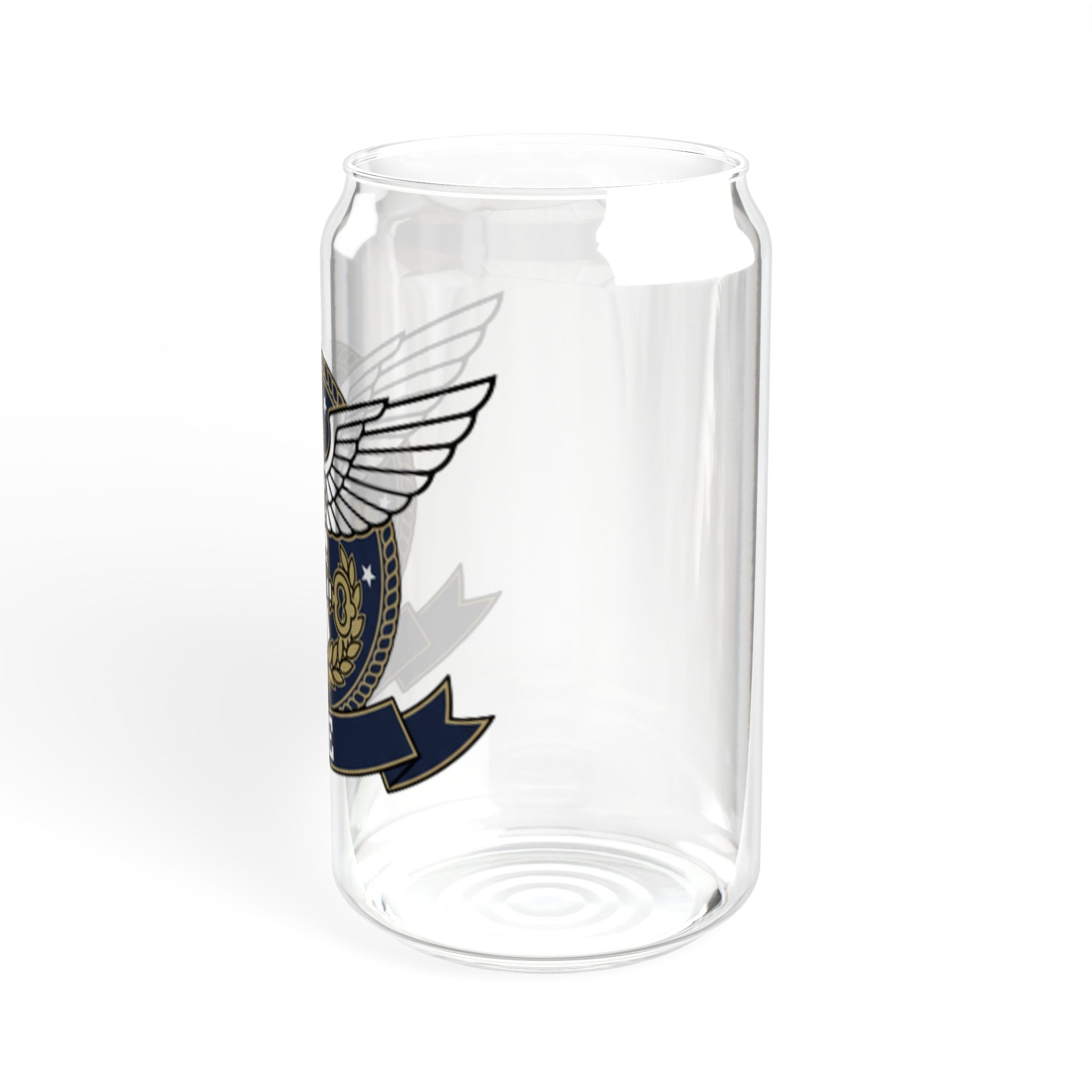 16oz Eagle Crest Sipper Glass with Bamboo Lid & Straw - Patriotic ICE Emblem