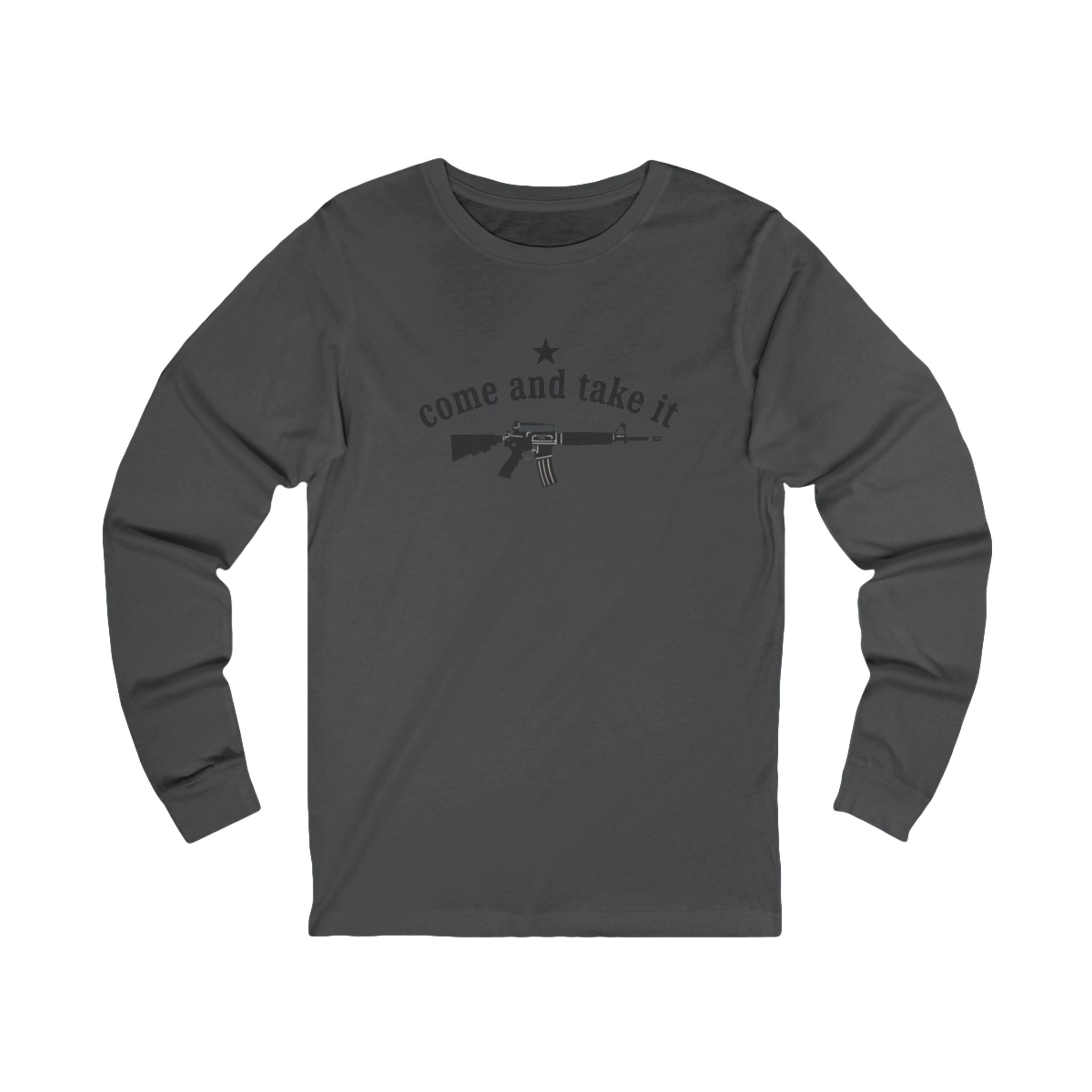 'Come and Take It' AR-15 Long Sleeve Tee — American Flag Back Print