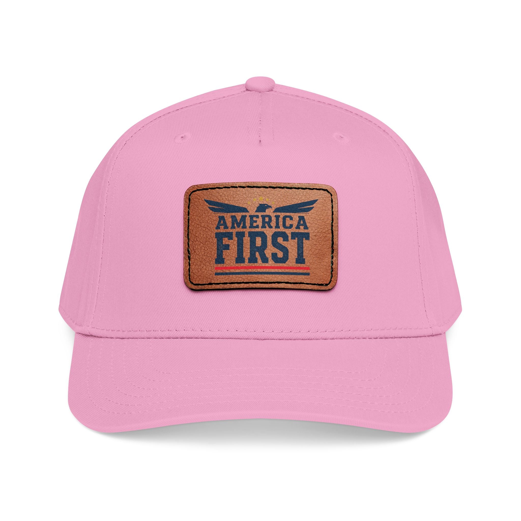 America First Leather Patch Cap