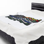 Velveteen Blanket — First Responder Thin Line Flag (Dispatchers, Firefighters, EMS, Police, Border Patrol)