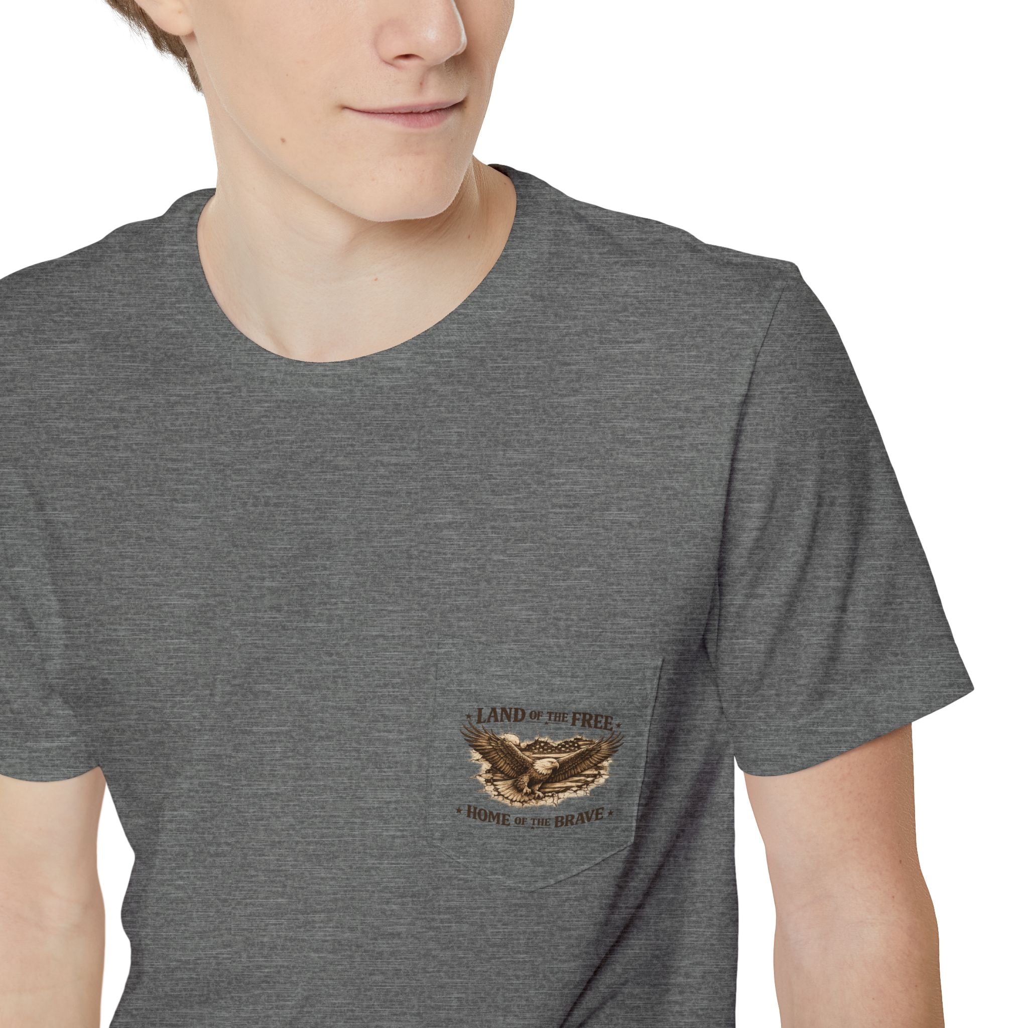 Pocket T-Shirt — 'Carpe Diem' Vintage Eagle Pocket Tee