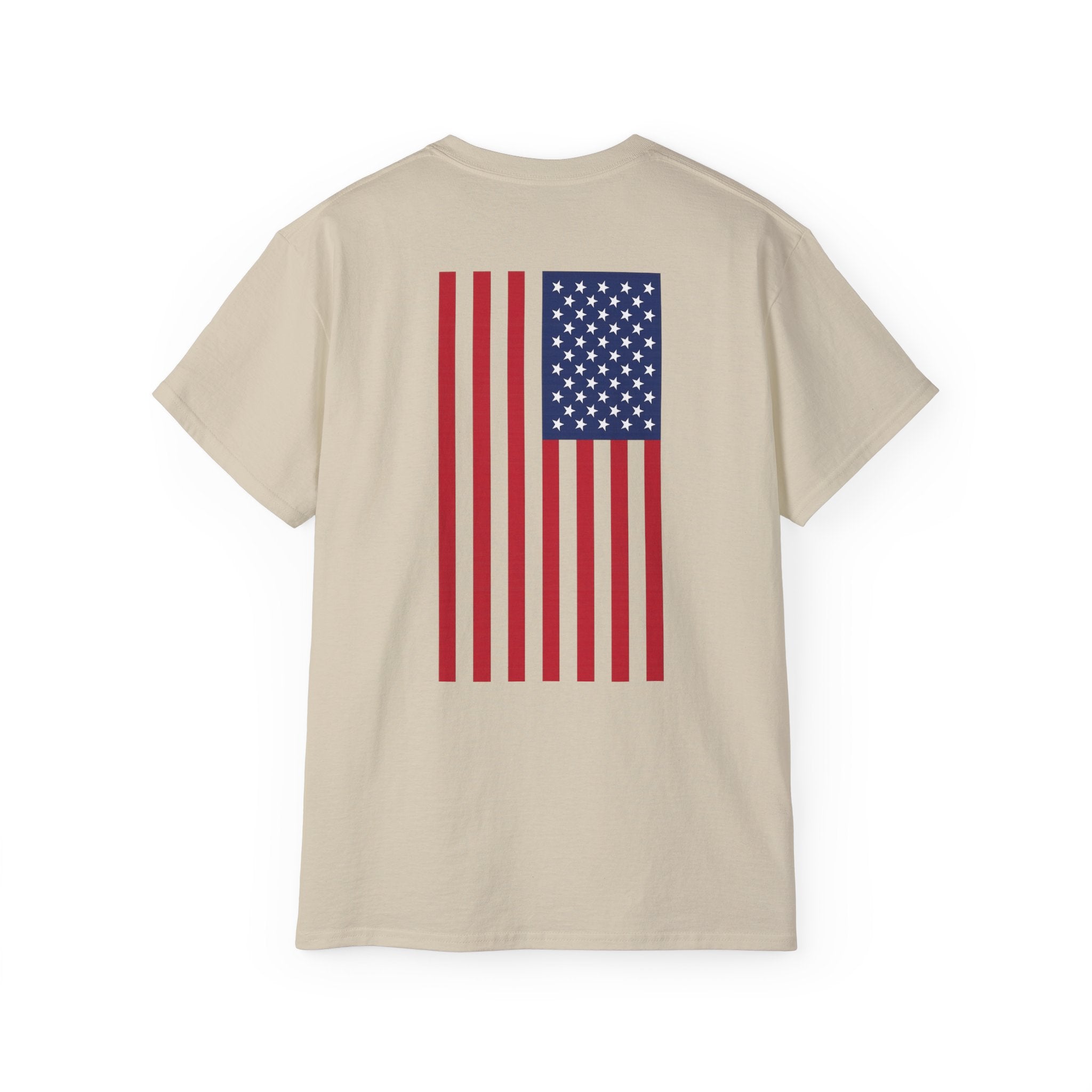 T-Shirt — "Trust God. Not Government." Patriotic American Flag Tee