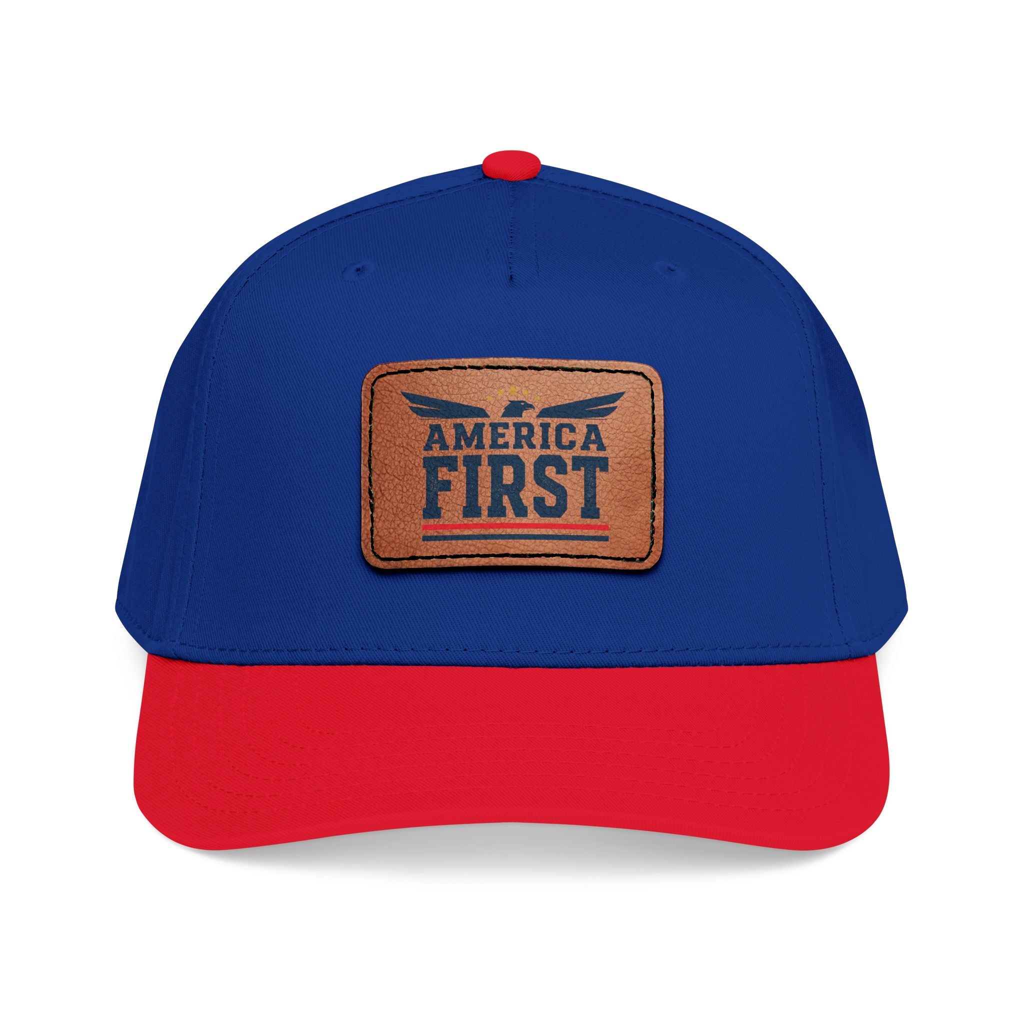 America First Leather Patch Cap
