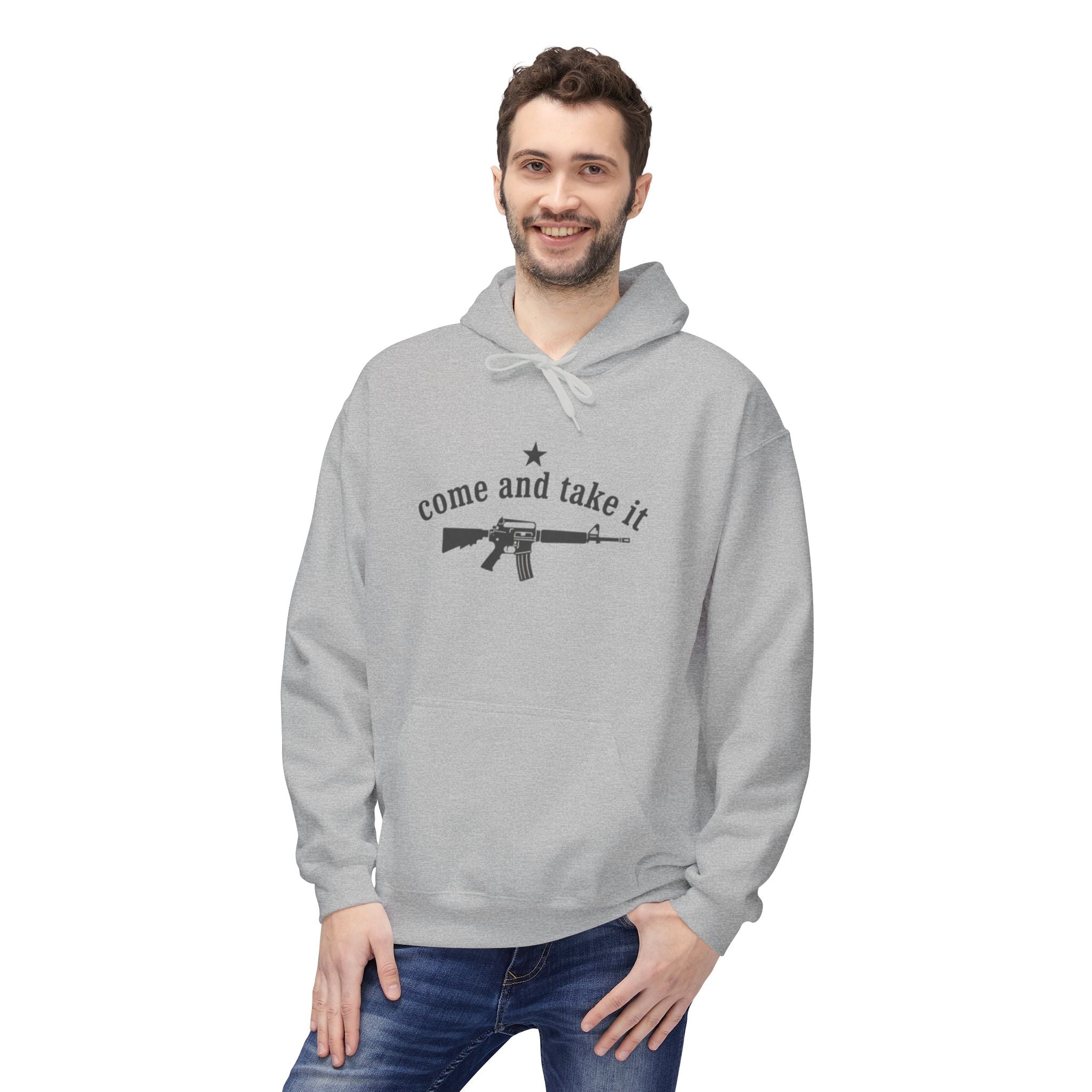 Patriotic "Come and Take It" Hoodie with American Flag - Pro-Second Amendment Pullover