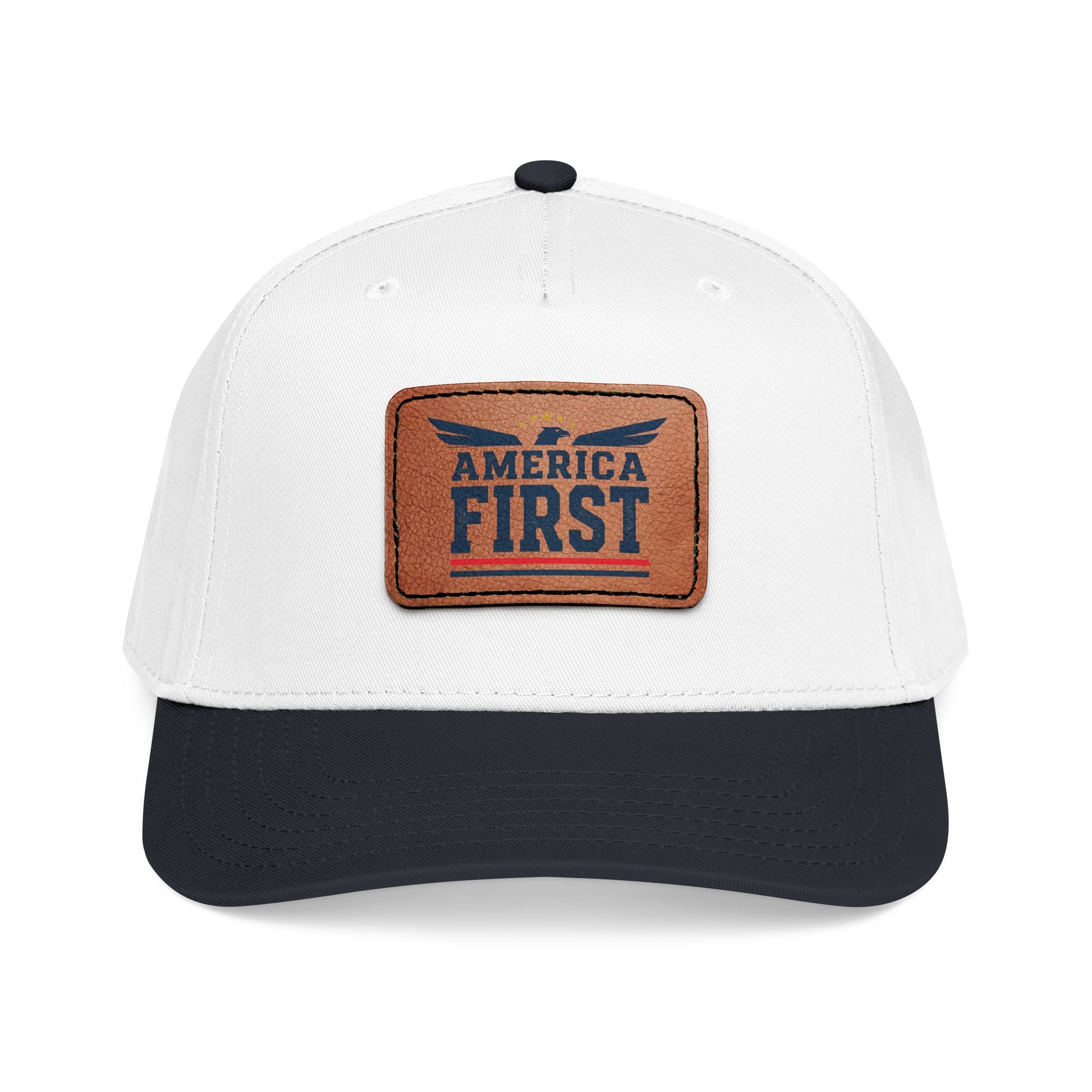 America First Leather Patch Cap