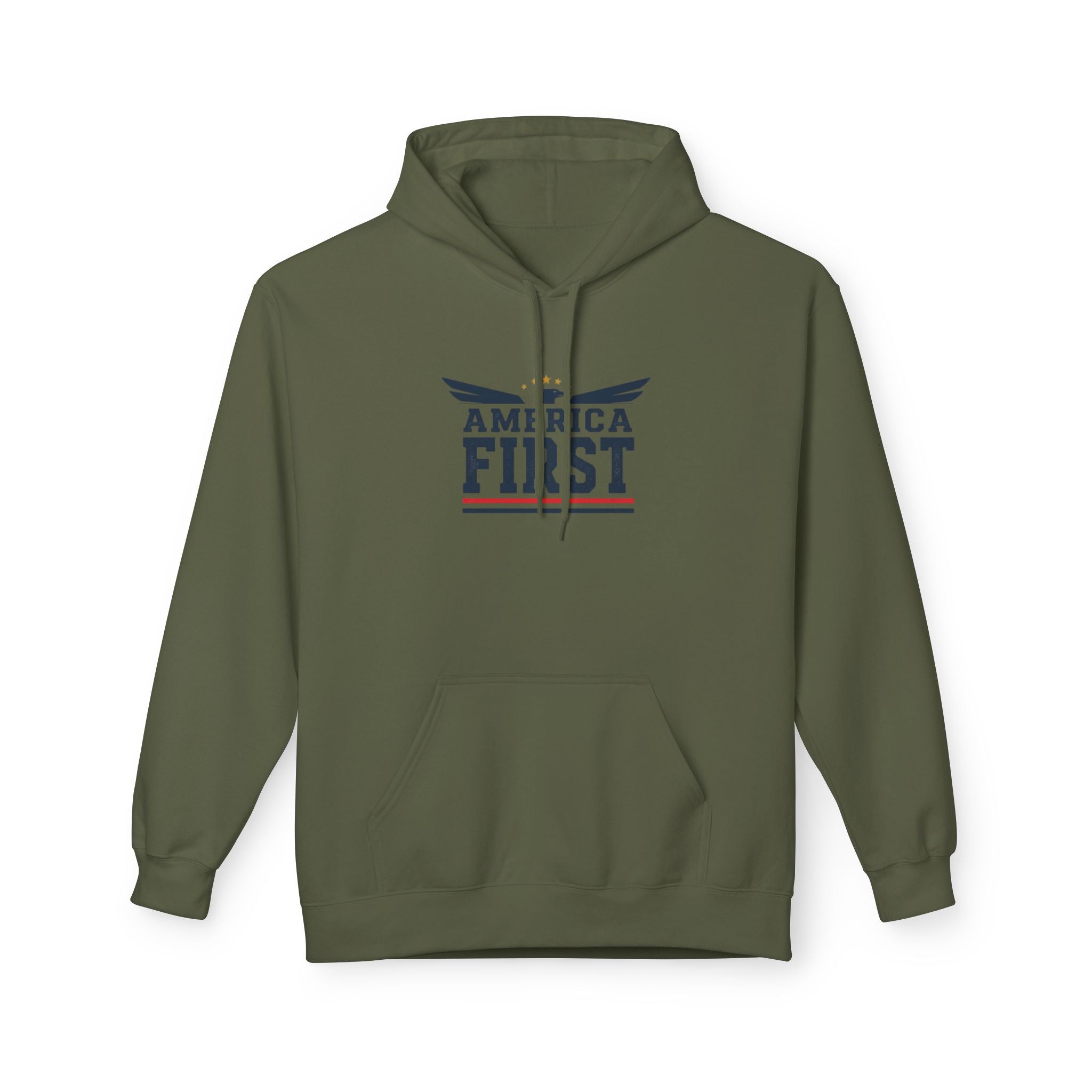America First Hoodie — Patriotic Flag Eagle Graphic Pullover