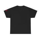 Skull Flag T-Shirt — Military Helmet, Crossed Rifles & Distressed American Flag Back Print