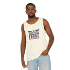 America First Tank Top — Patriotic USA Flag Graphic Sleeveless Tee