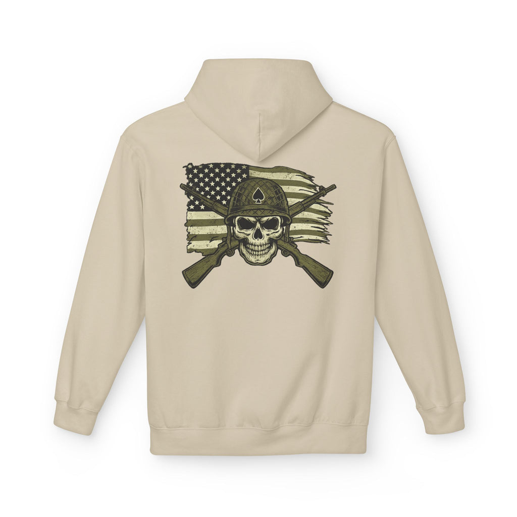 Skull & Cross Rifles American Flag Hoodie — Military Style Tactical Pullover
