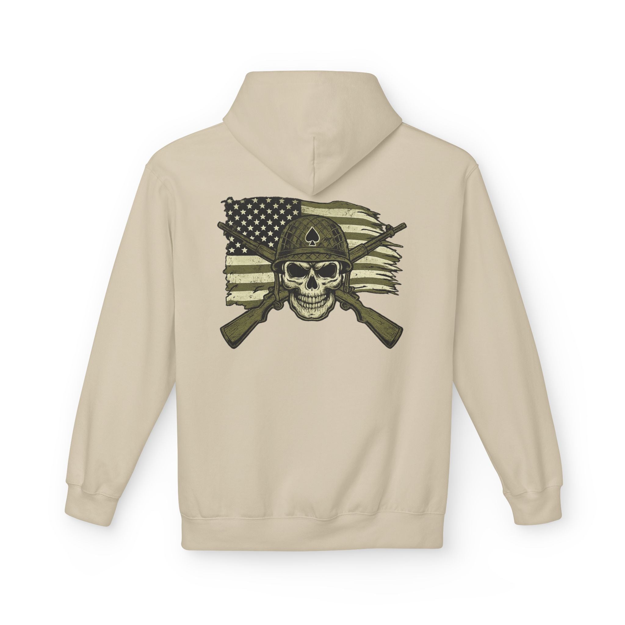 Skull & Cross Rifles American Flag Hoodie — Military Style Tactical Pullover