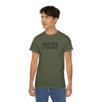 T-Shirt — "Trust God. Not Government." Patriotic American Flag Tee