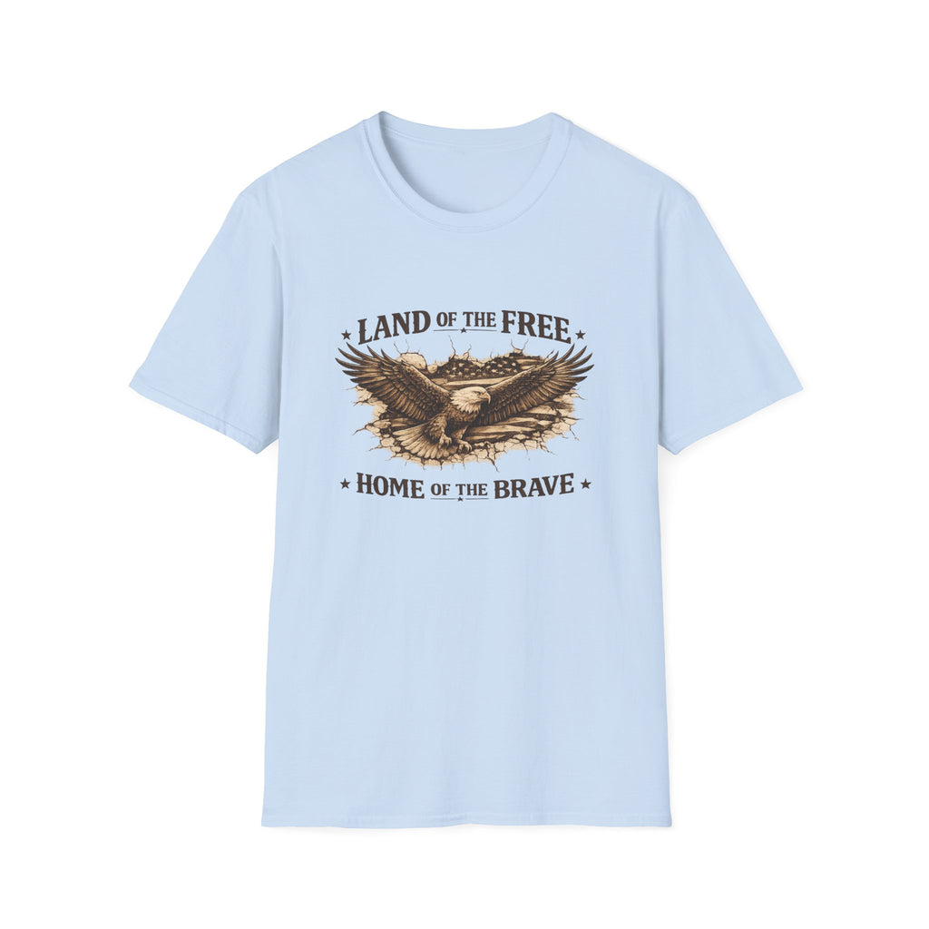 Patriotic Eagle T-Shirt — "Land of the Free, Home of the Brave"