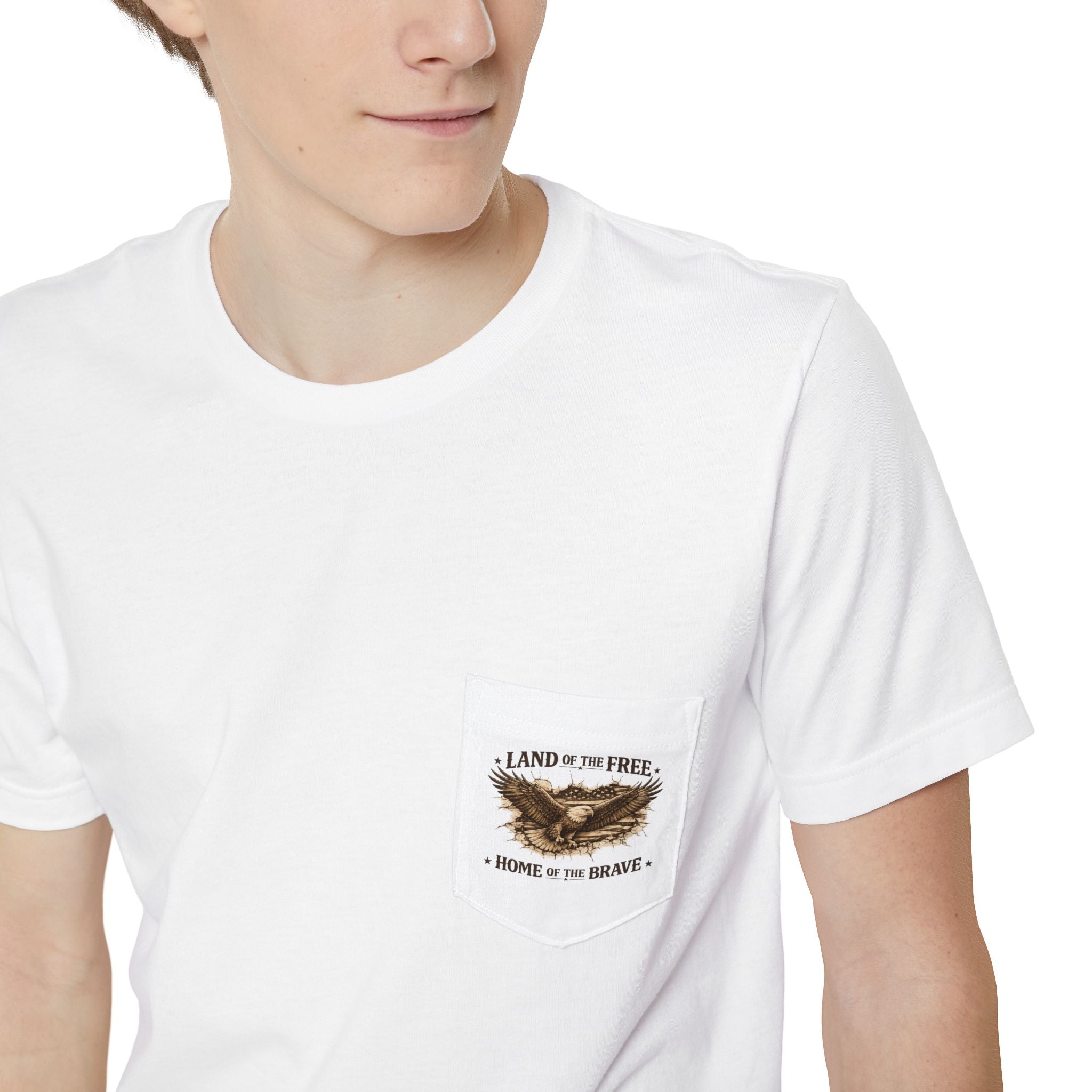 Pocket T-Shirt — 'Carpe Diem' Vintage Eagle Pocket Tee