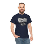 T-Shirt — "Guns, Whiskey, Beer & Liberty" Vintage Americana Design